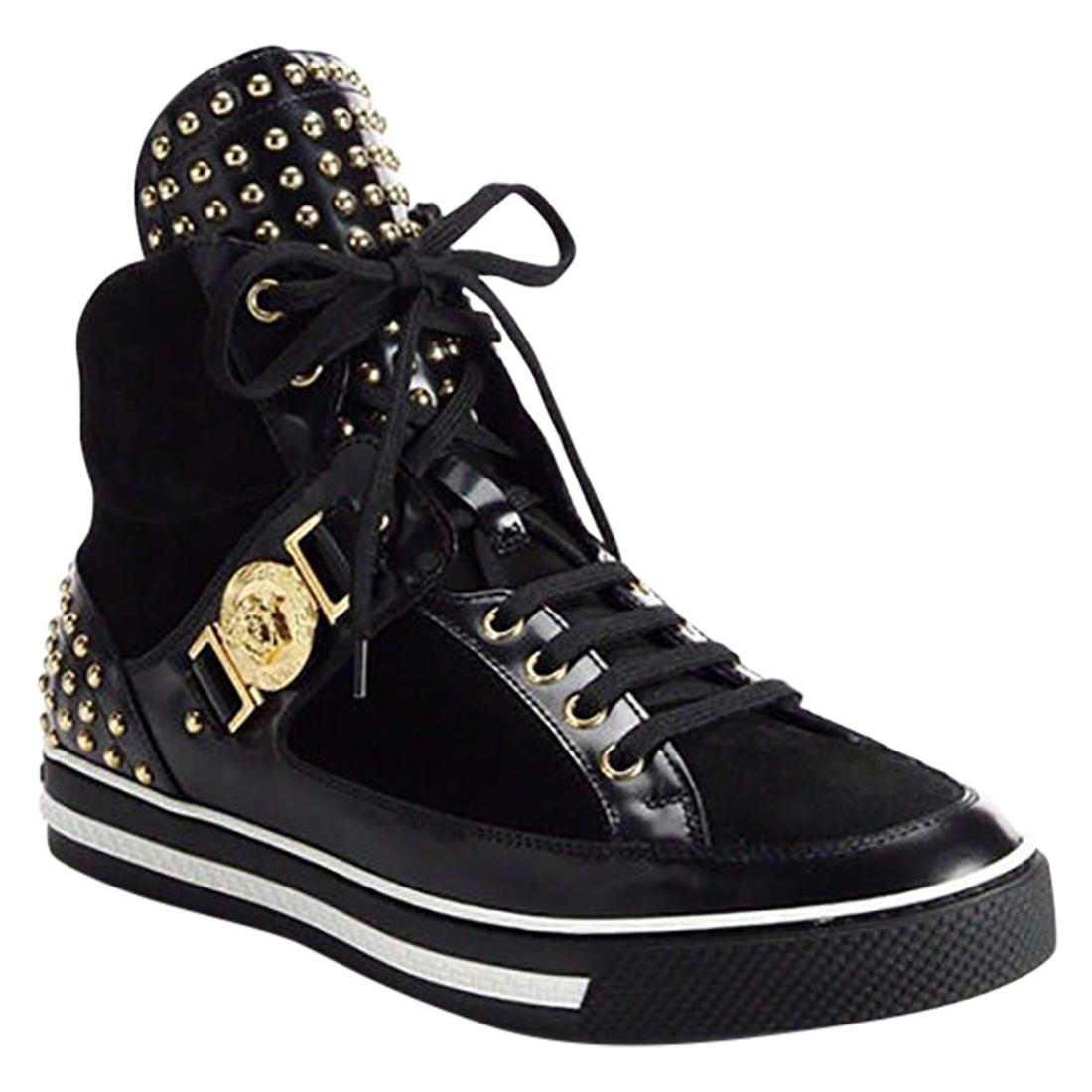 NEW VERSACE STUDDED HIGH-TOP Sneakers 42.5 - 9.5