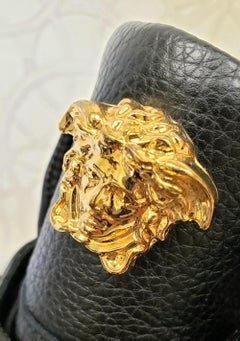 NEW VERSACE STUDDED HIGH-TOP SNEAKERS with GOLD 3D MEDUSA BUCKLE SIZE 43 - 10
