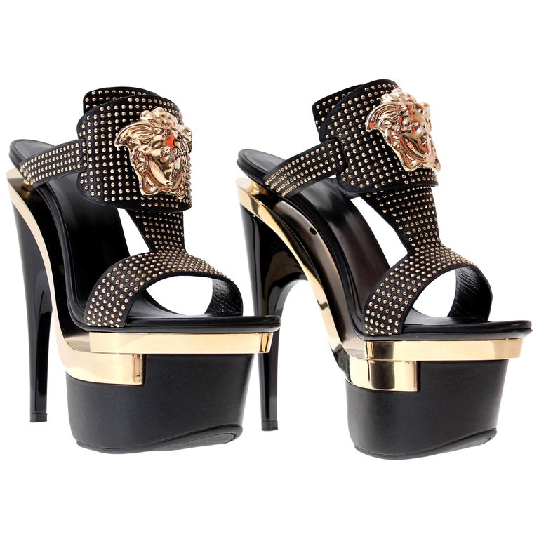 versace platform heels satin