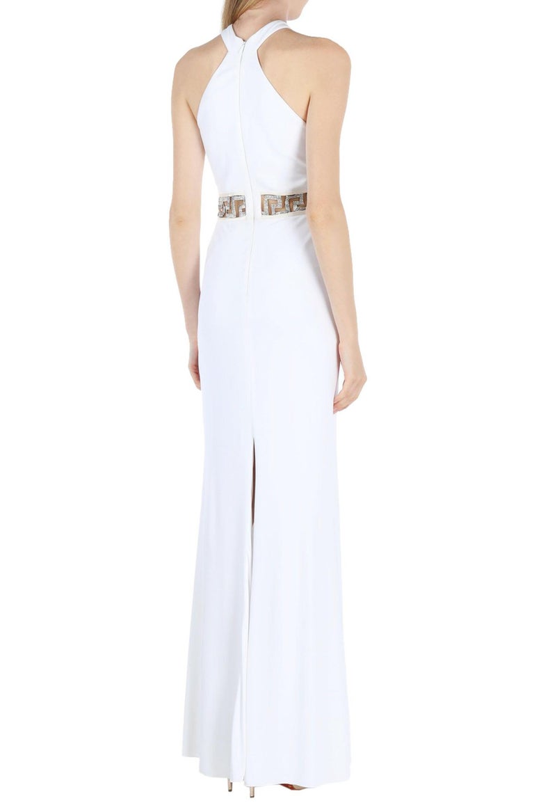 New $6950 Versace Swarovski Crystals Greek Key White Jersey Dress Gown It.  42 For Sale at 1stDibs | white greek dress, greek white dress, greek key  dress