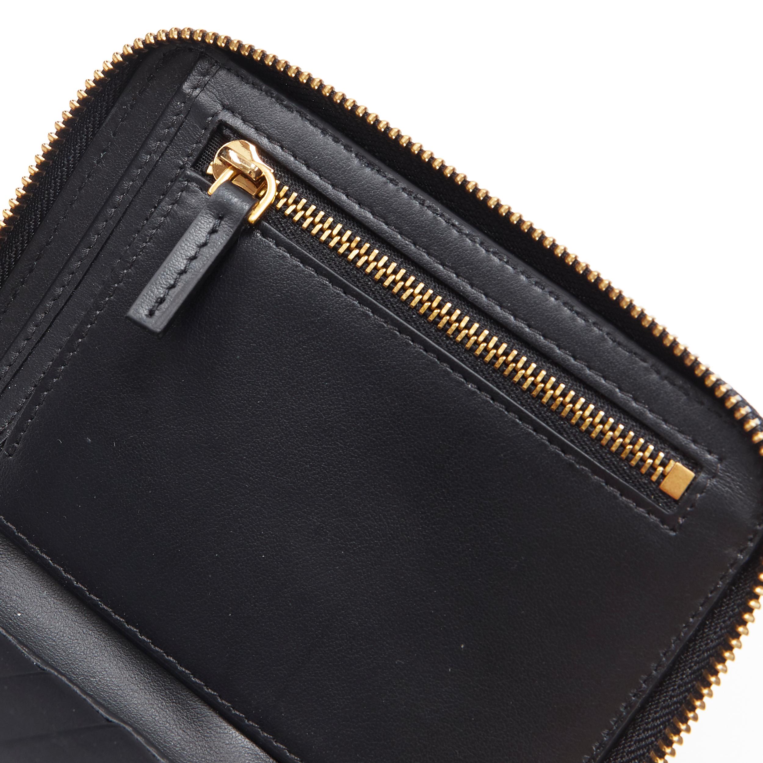 Women's new VERSACE Techni Baroque print leather gold Medusa face zip around wallet