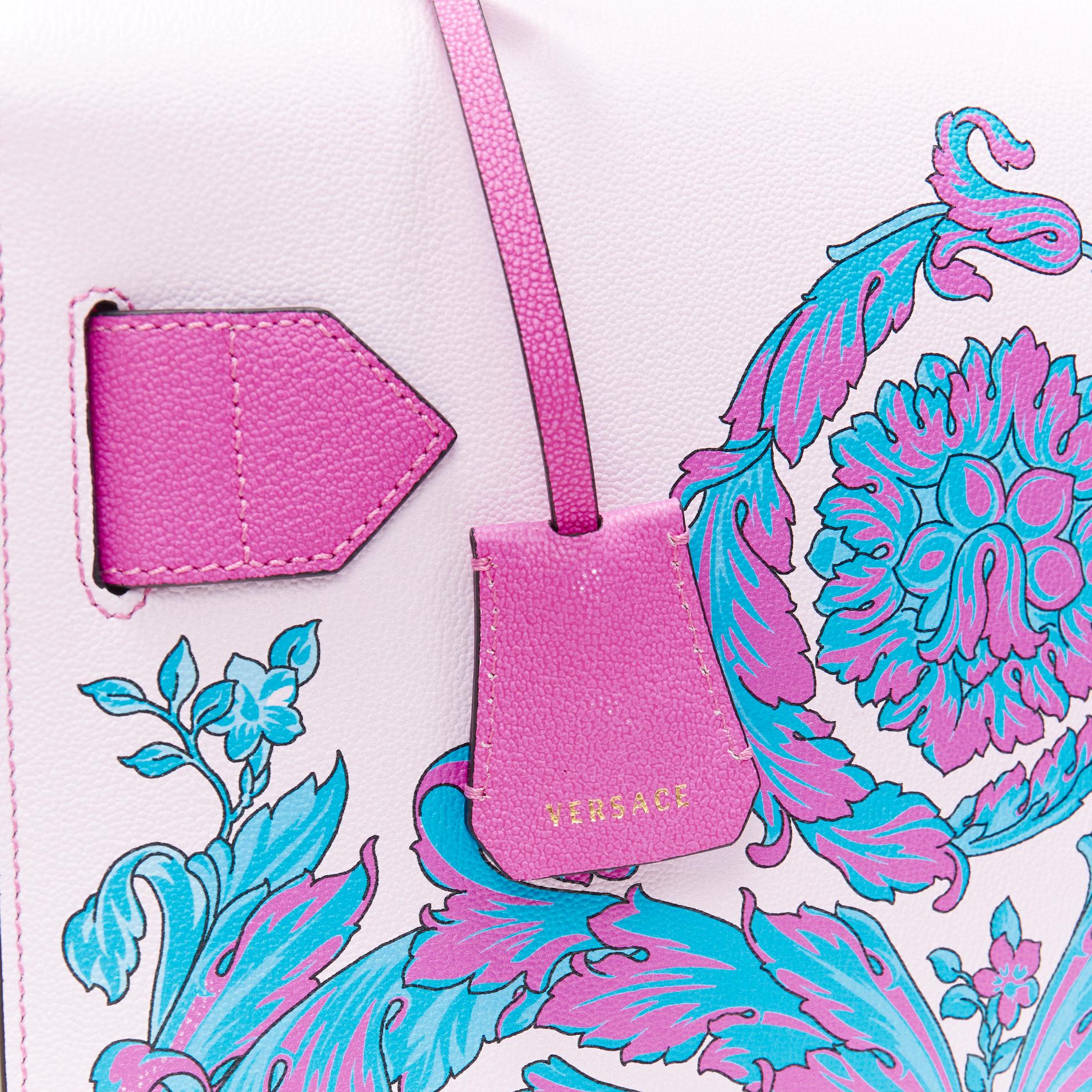 new VERSACE Technicolor Baroque Diana Tribute print top handle Kelly satchel bag 4