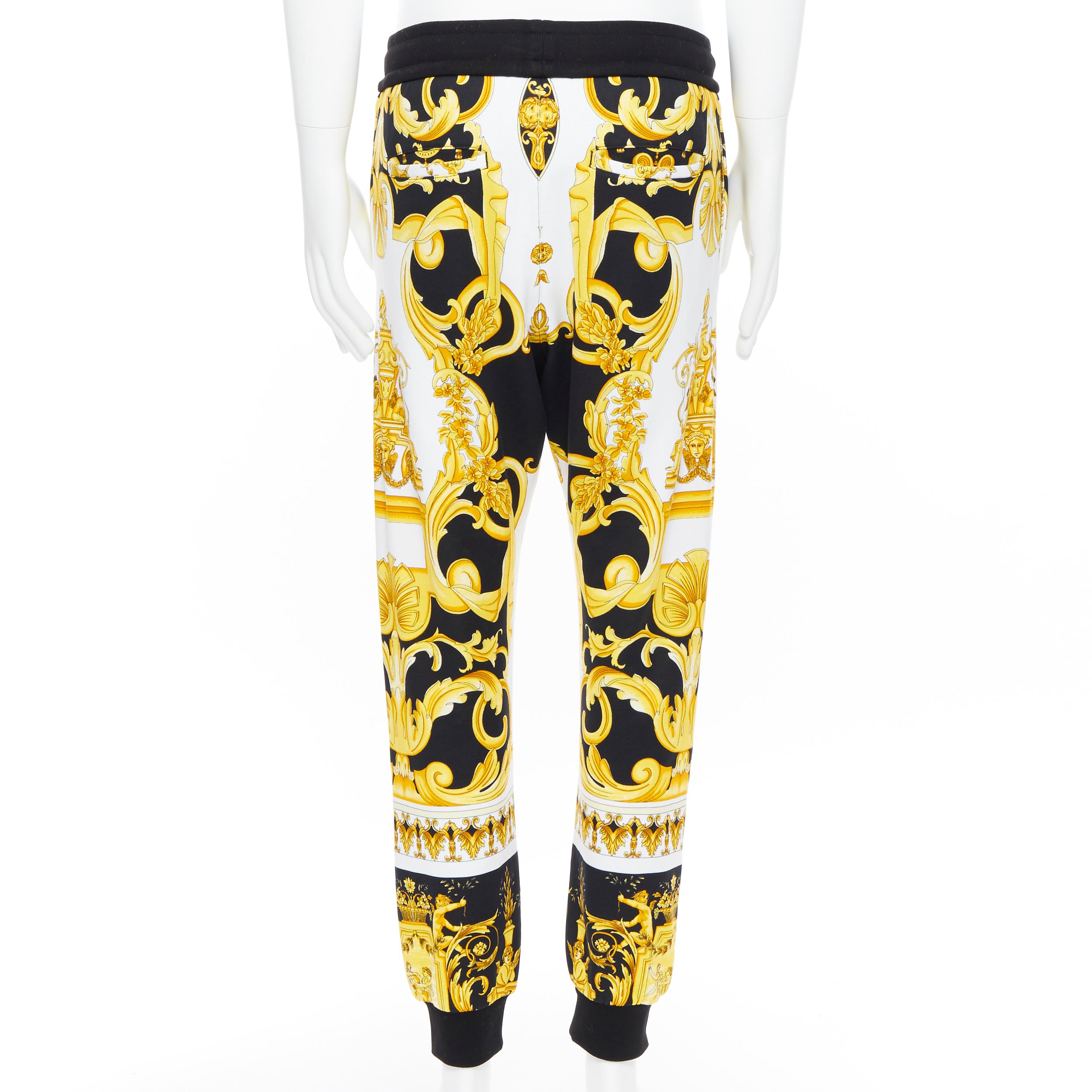 new VERSACE Tribute Baroque SS1992 gold black Cherub Medusa jogger pants 3XL In New Condition In Hong Kong, NT