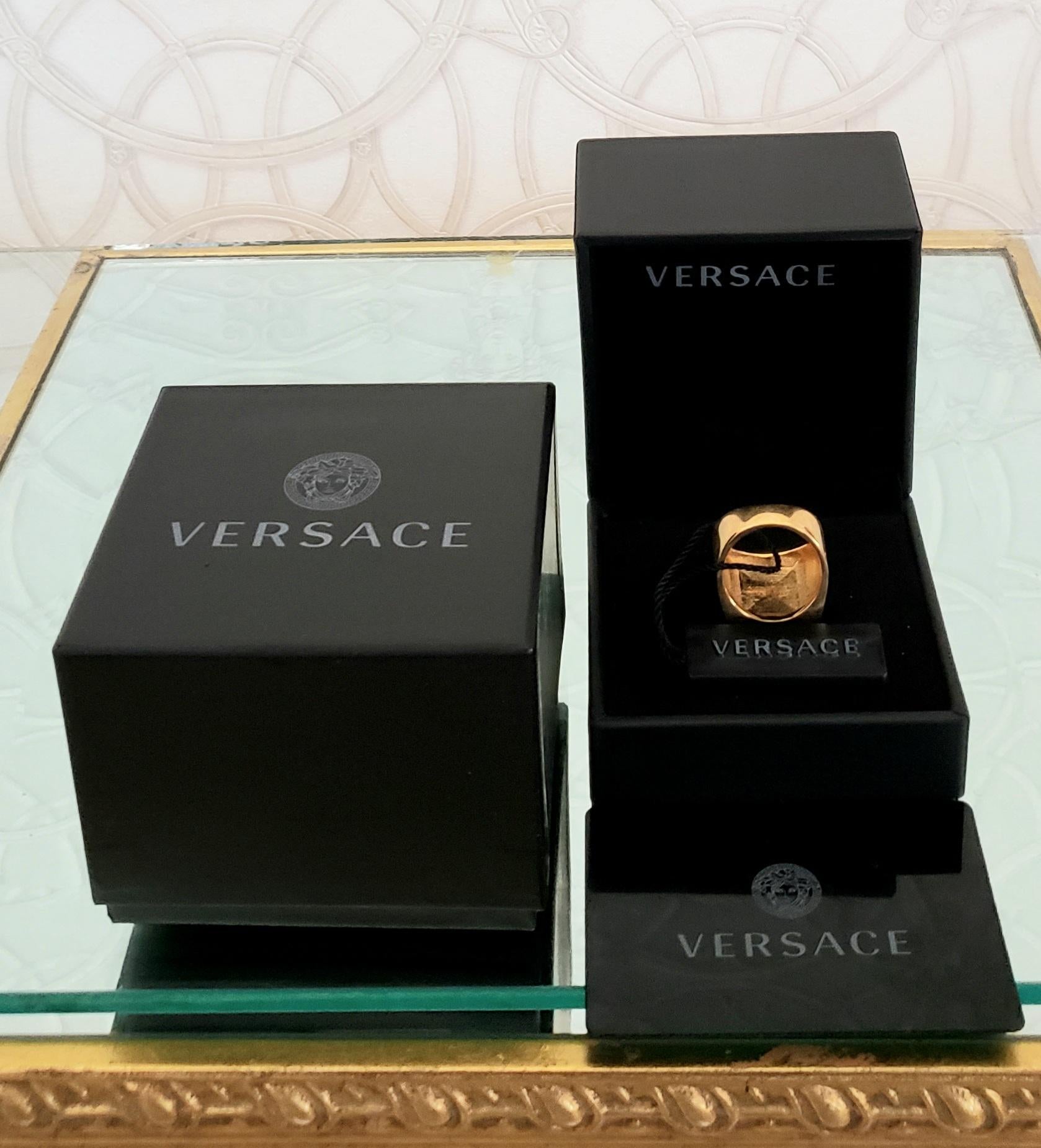 versace greek key ring