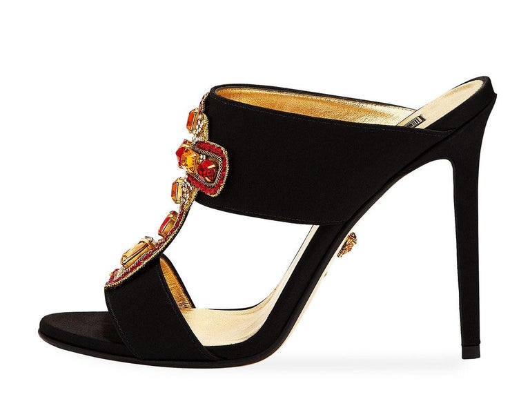 versace platform satin pumps