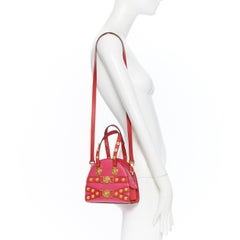 new VERSACE Tribute Medallion gold Medusa coin pink satchel small shoulder bag