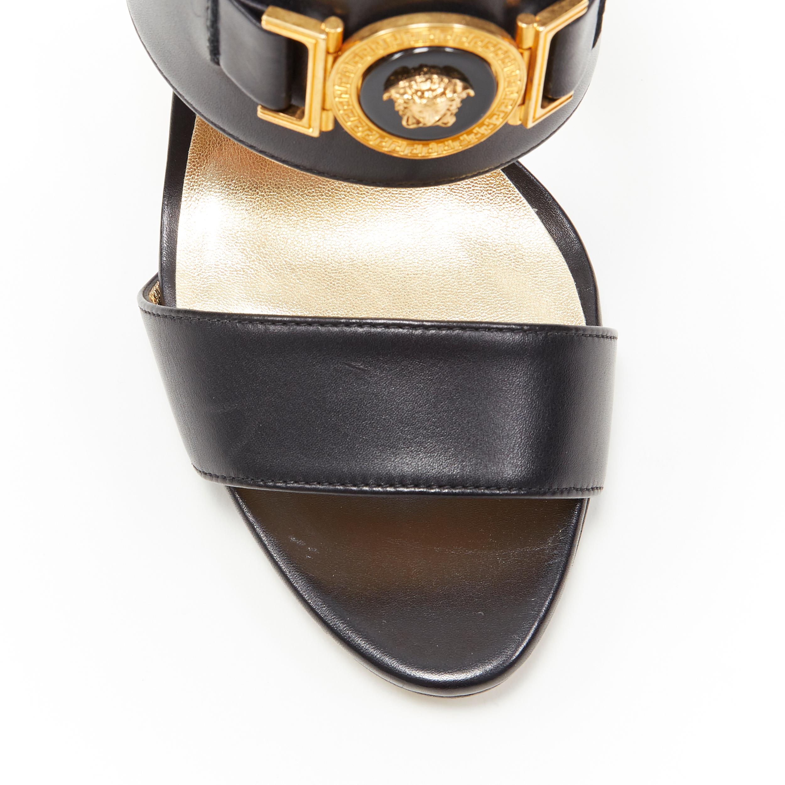 new VERSACE Tribute Medusa Medallion coin dual strap mule high heel sandals EU37 In New Condition In Hong Kong, NT