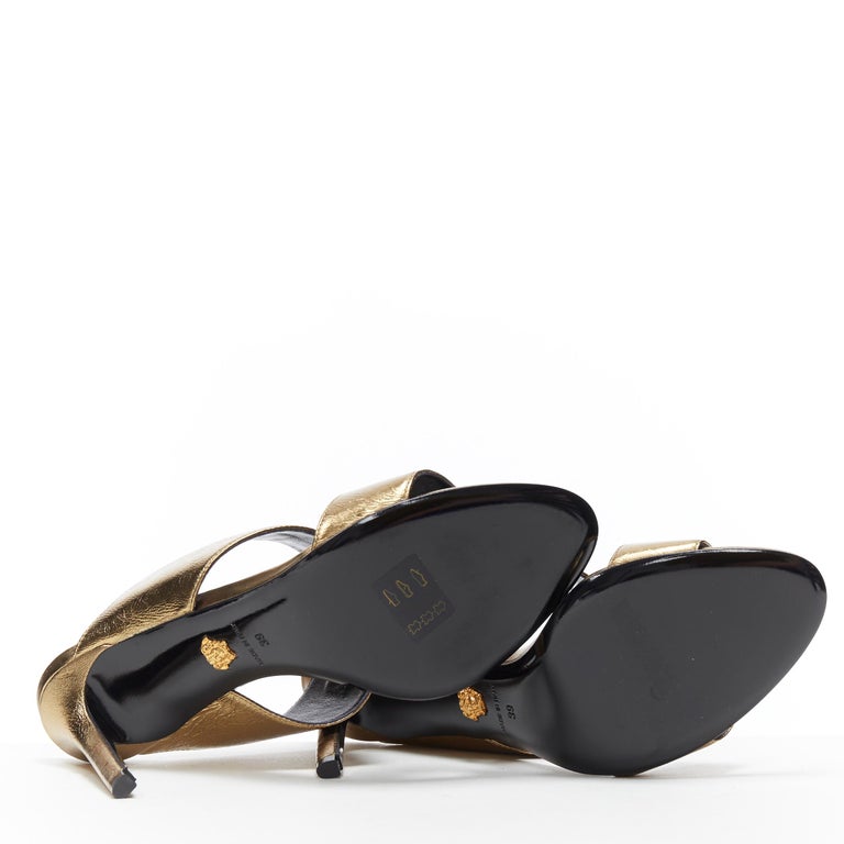 versace gold medusa pumps