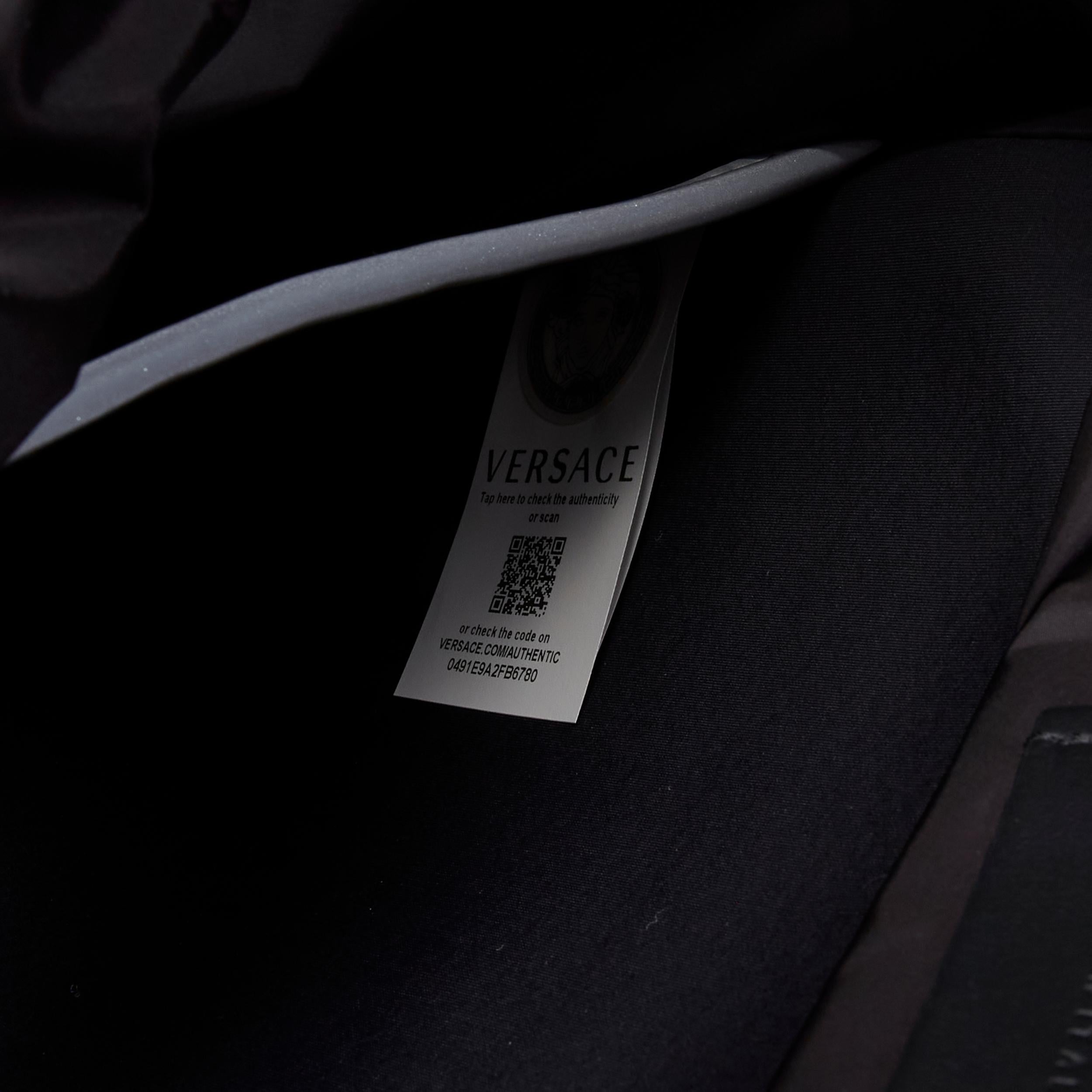 new VERSACE V Code Gianni Signature black orange nylon Greca backpack 3