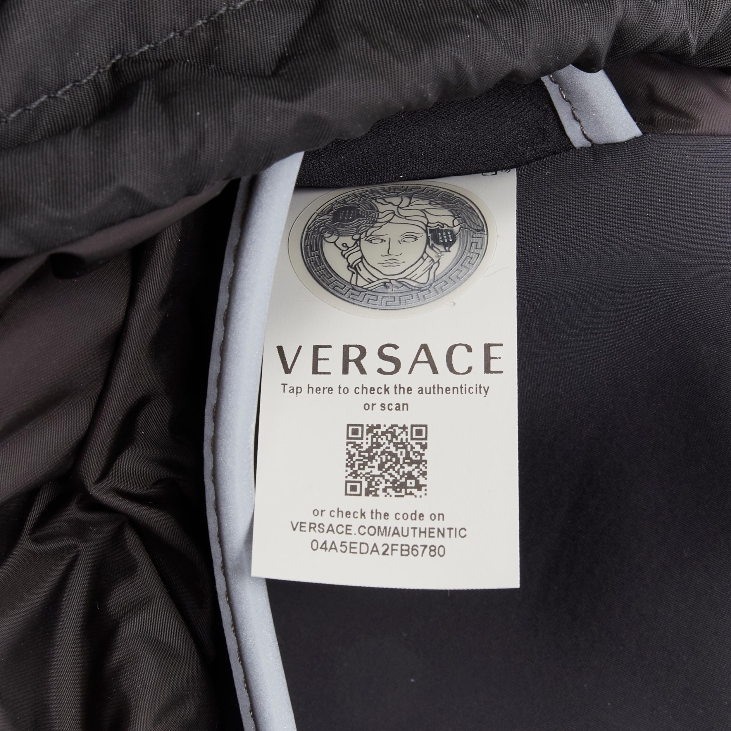 new VERSACE V Code Gianni Signature black red nylon Greca backpack 5