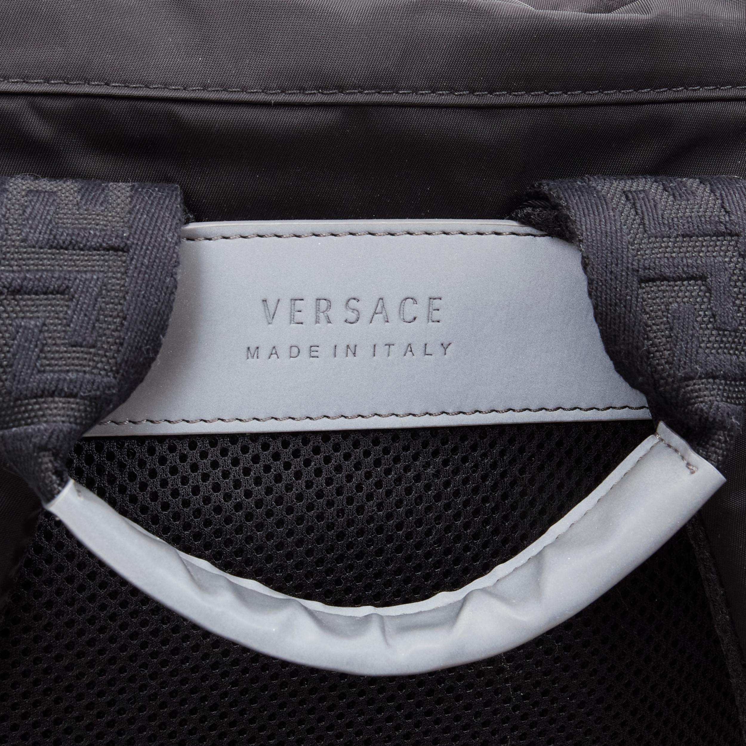 new VERSACE V Code Gianni Signature black red nylon Greca backpack 2