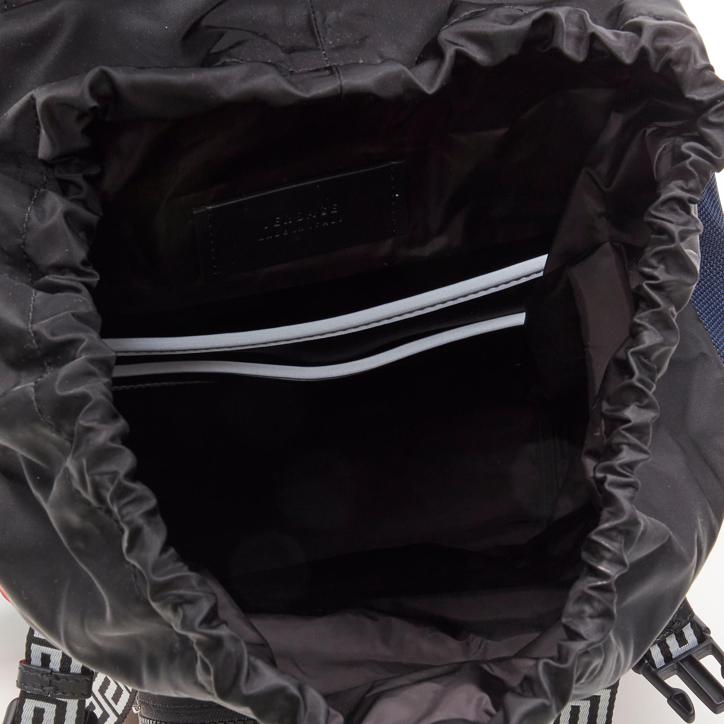 new VERSACE V Code Gianni Signature black red nylon Greca backpack 3