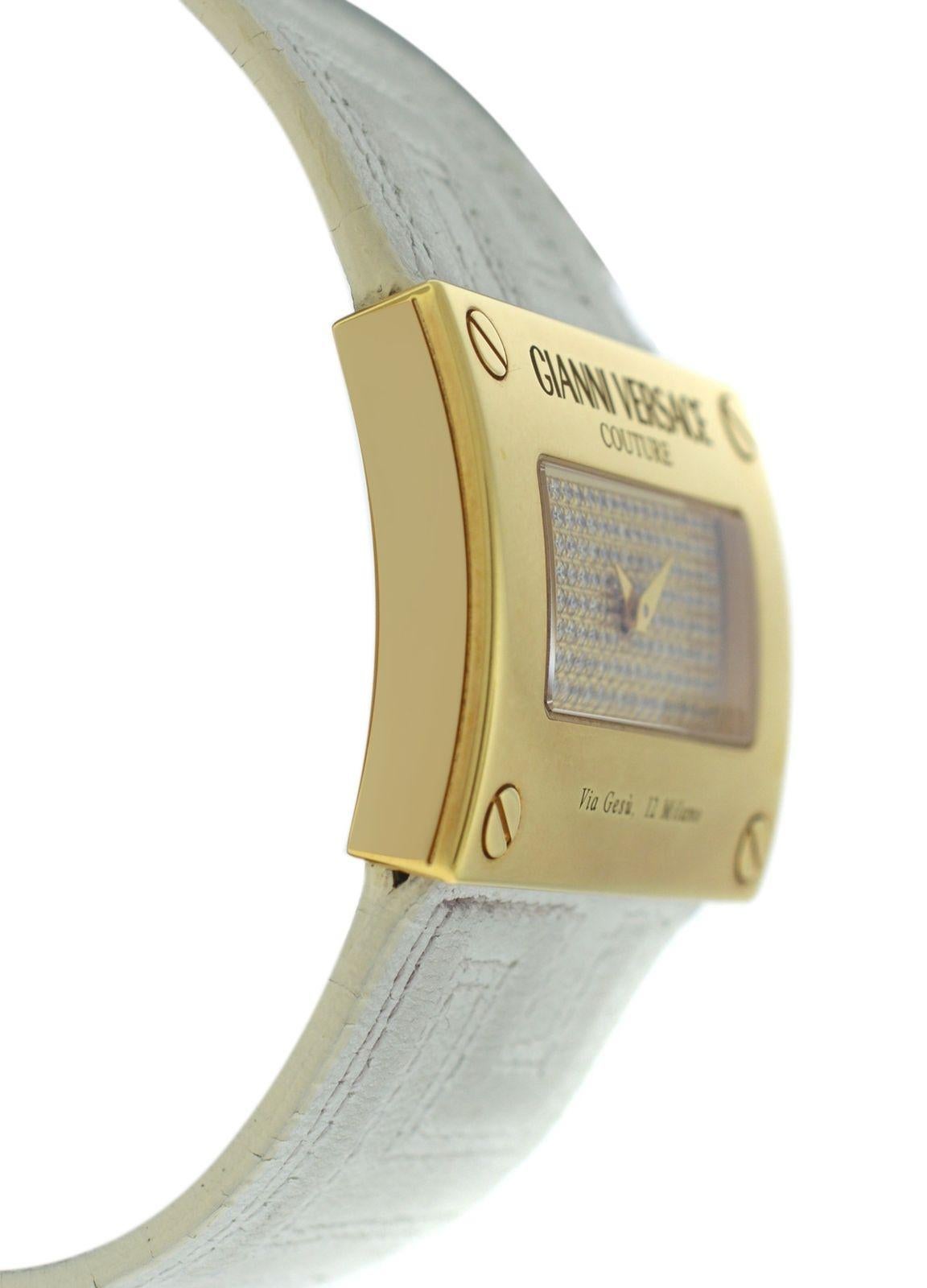 Modern New Versace V-Couture Limited Ed. 18 Karat Gold Diamond Quartz Watch For Sale