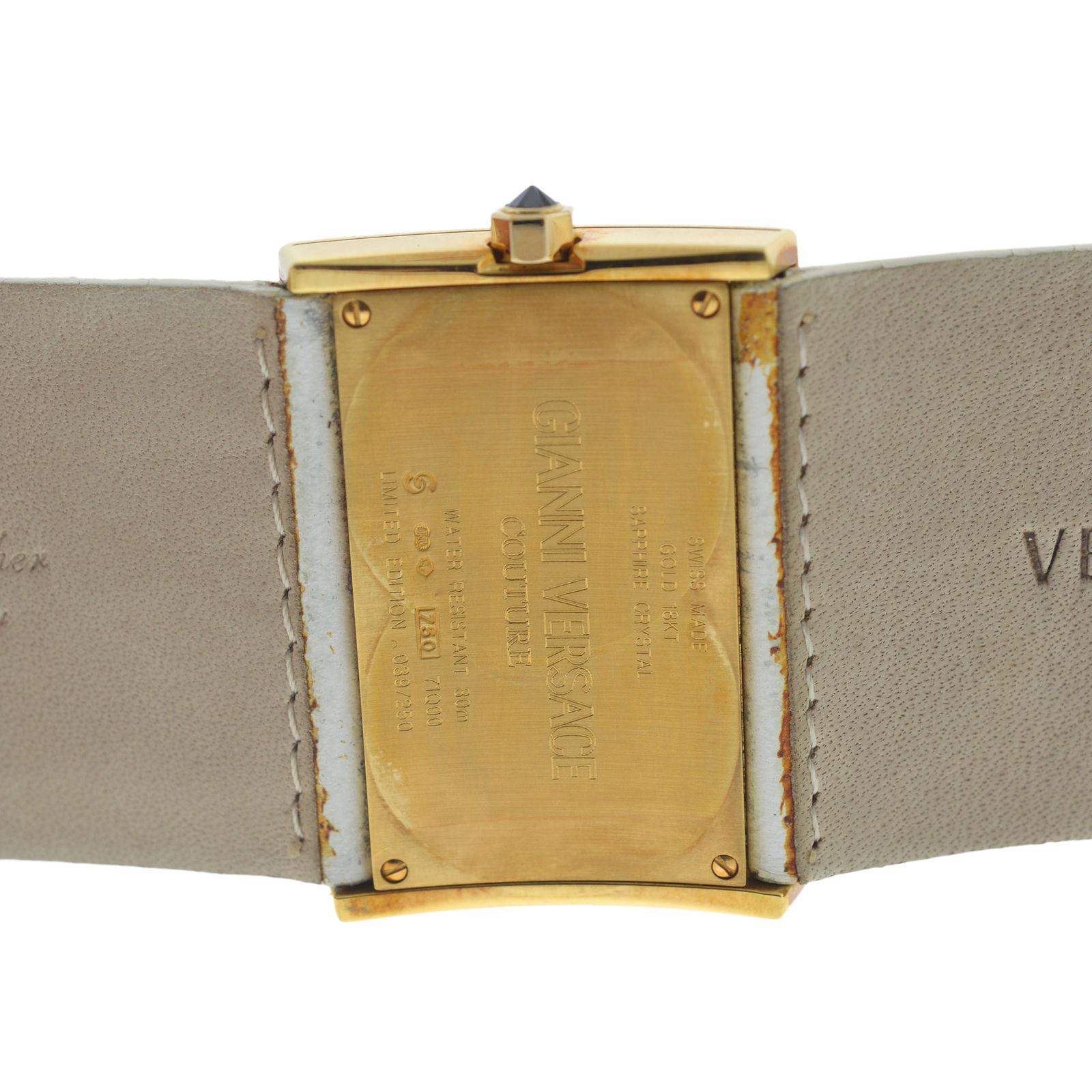 New Versace V-Couture Limited Ed. 18 Karat Gold Diamond Quartz Watch In New Condition For Sale In New York, NY