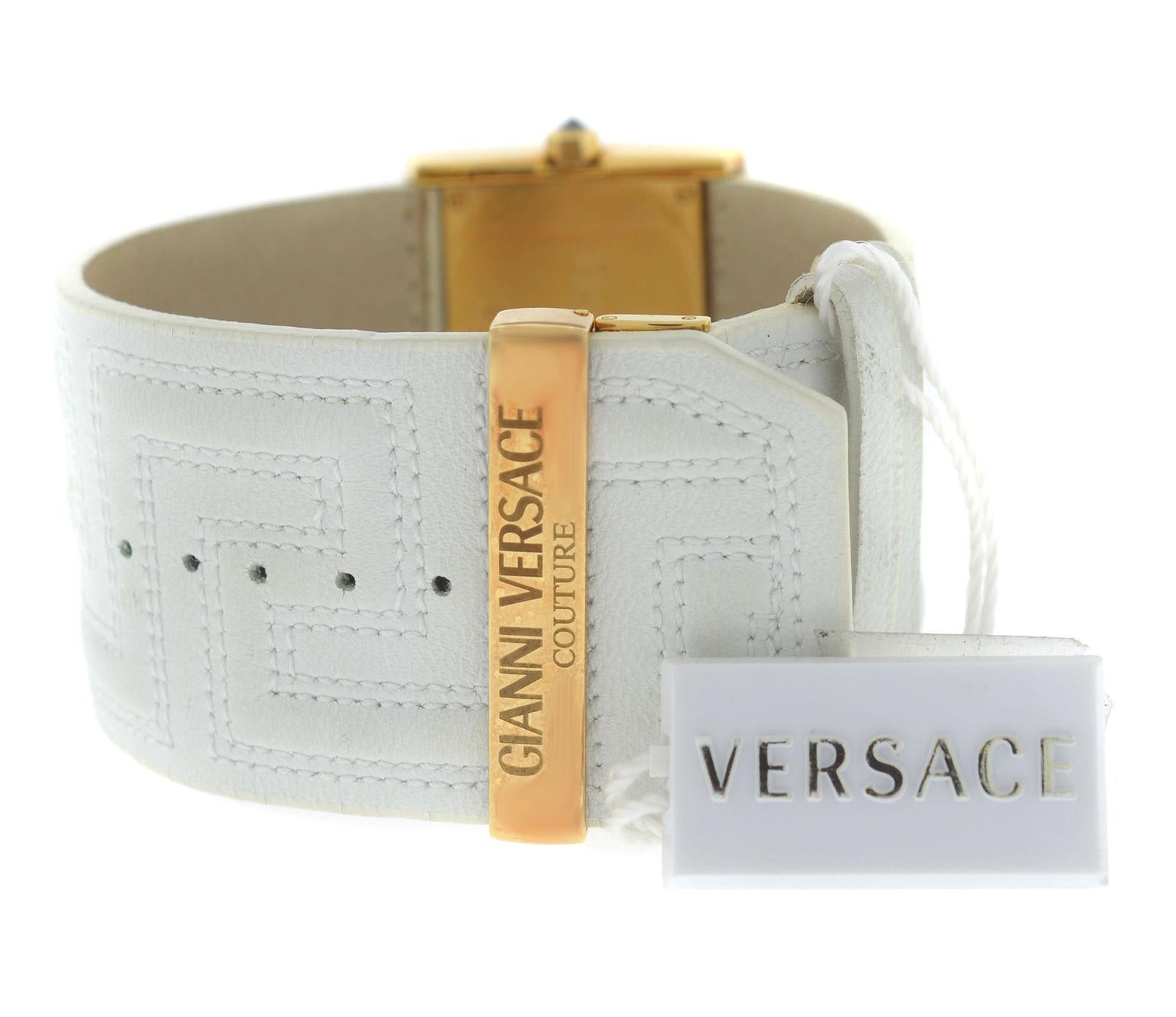 Women's New Versace V-Couture Limited Ed. 18 Karat Gold Diamond Quartz Watch For Sale
