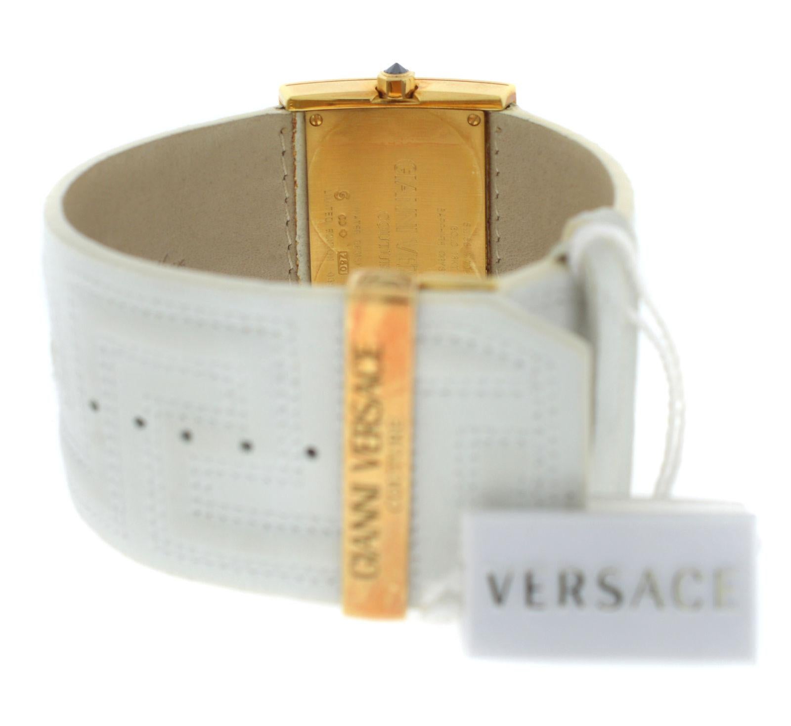 New Versace V-Couture Limited Ed. 18 Karat Gold Diamond Quartz Watch For Sale 1