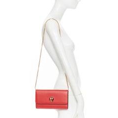 new VERSACE V-Mine Virtus V heart flap front wallet on chain WOC clutch bag