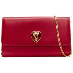 new VERSACE V-Mine Virtus V heart flap front wallet on chain WOC clutch bag