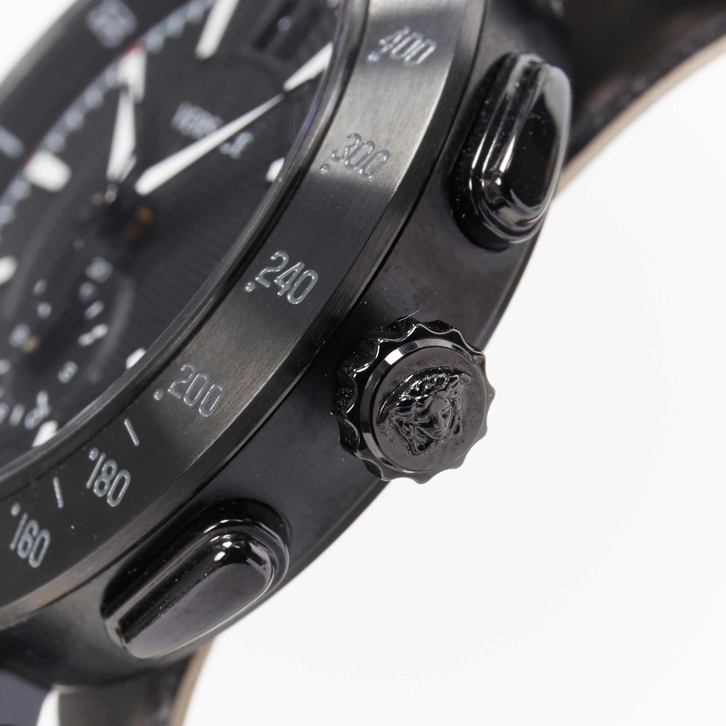 Men's new VERSACE V-Race Sport black stainless steel quartz analog men's watch