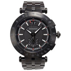 new VERSACE V-Race Sport black stainless steel quartz analog men's watch