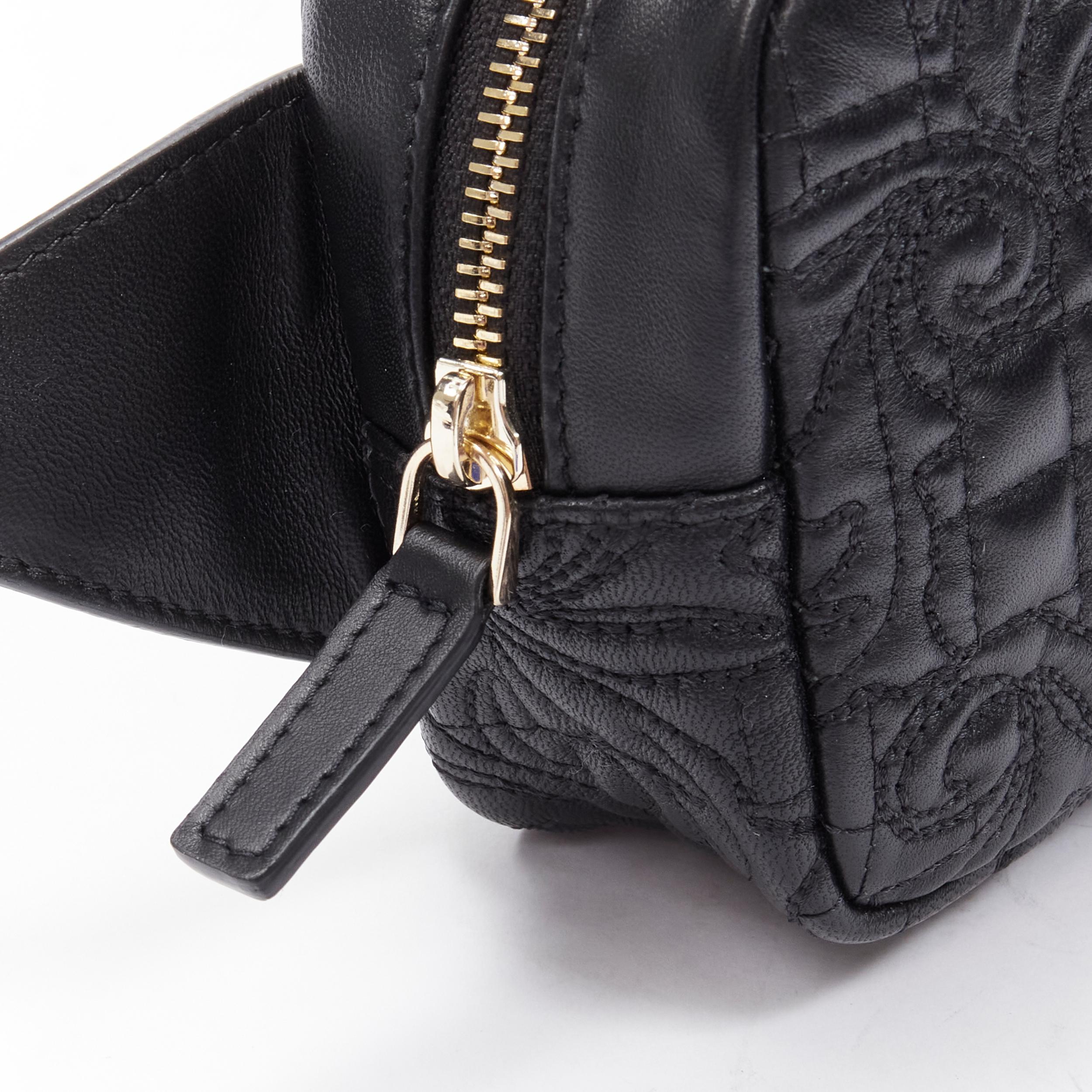 new VERSACE Vanitas baroque quilted black leather gold Medusa crossbody belt bag 1