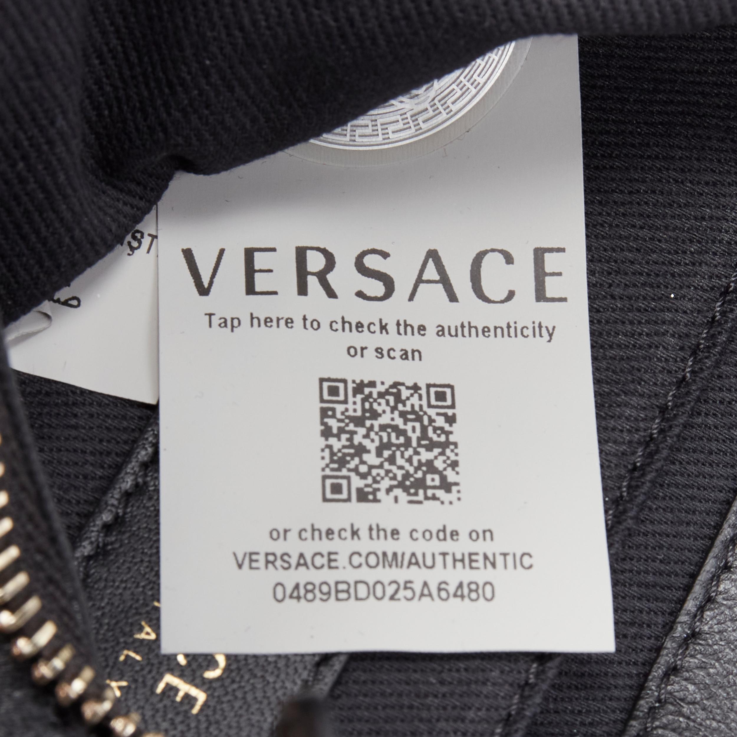 new VERSACE Vanitas black baroque quilted gold Medusa metal chain crossbody bag 7