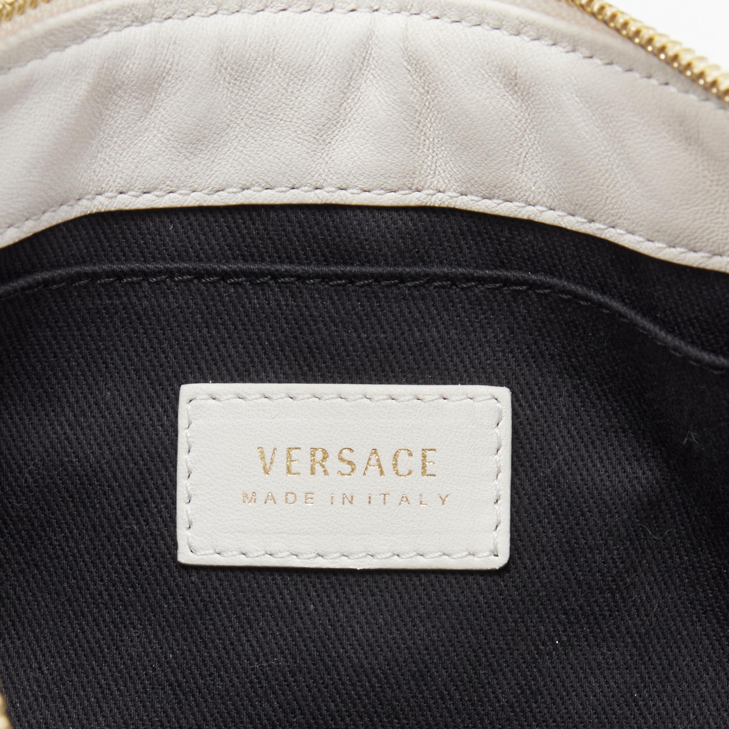 new VERSACE Vanitas white baroque quilted gold Medusa metal chain crossbody bag 3