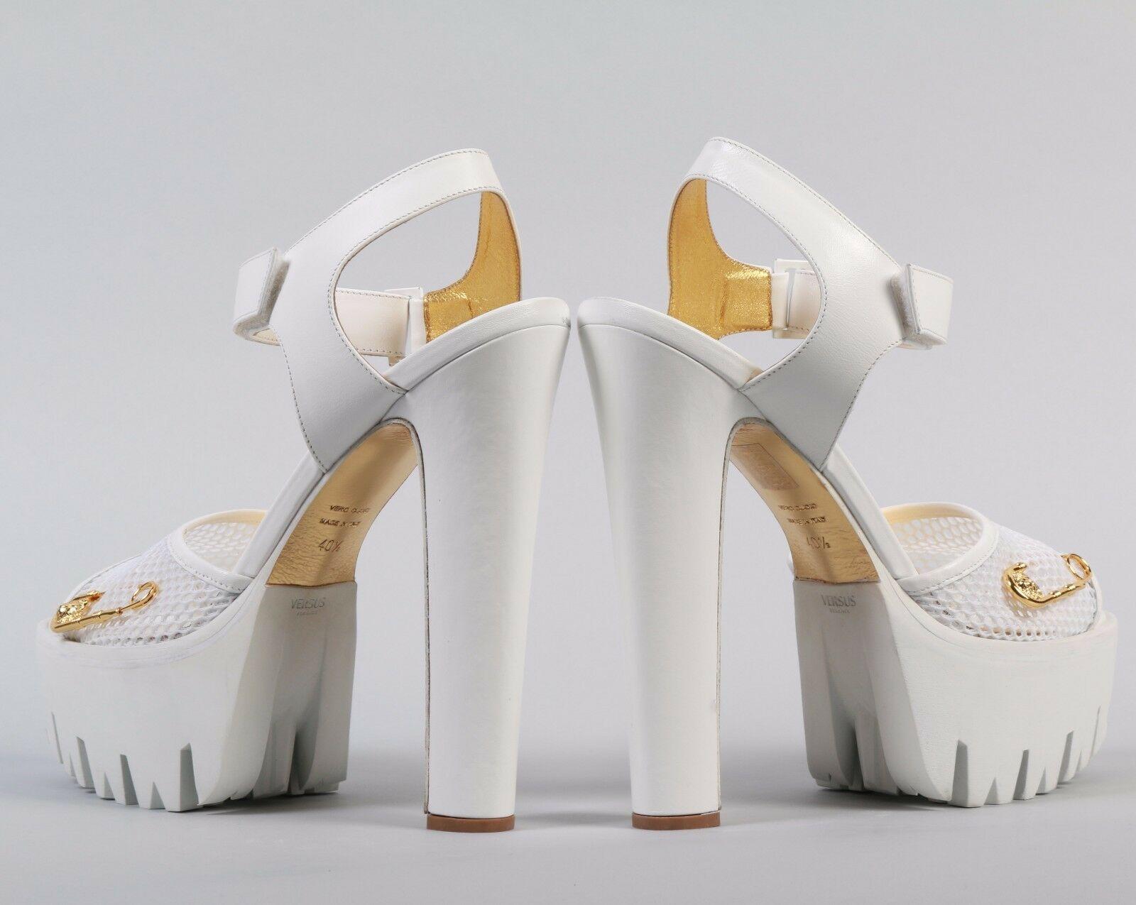 New Versace Versus + Anthony Vaccarello White Platform Sandals 40.5 - 10.5 For Sale 1