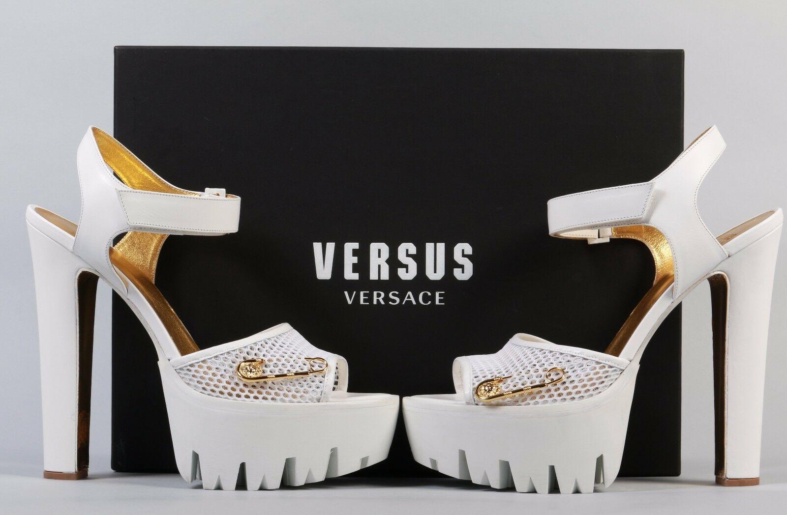 New Versace Versus + Anthony Vaccarello White Platform Sandals 40.5 - 10.5 For Sale 3