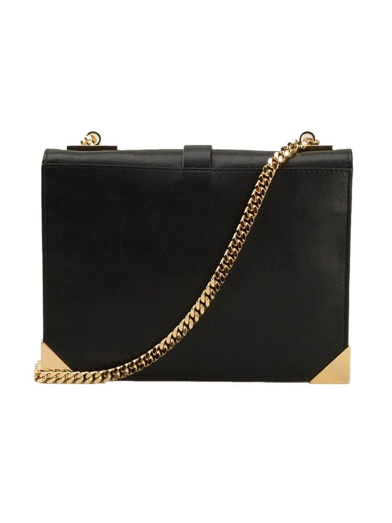 New Versace Versus x Anthony Vaccarello Black Leather Gold Chain Bag