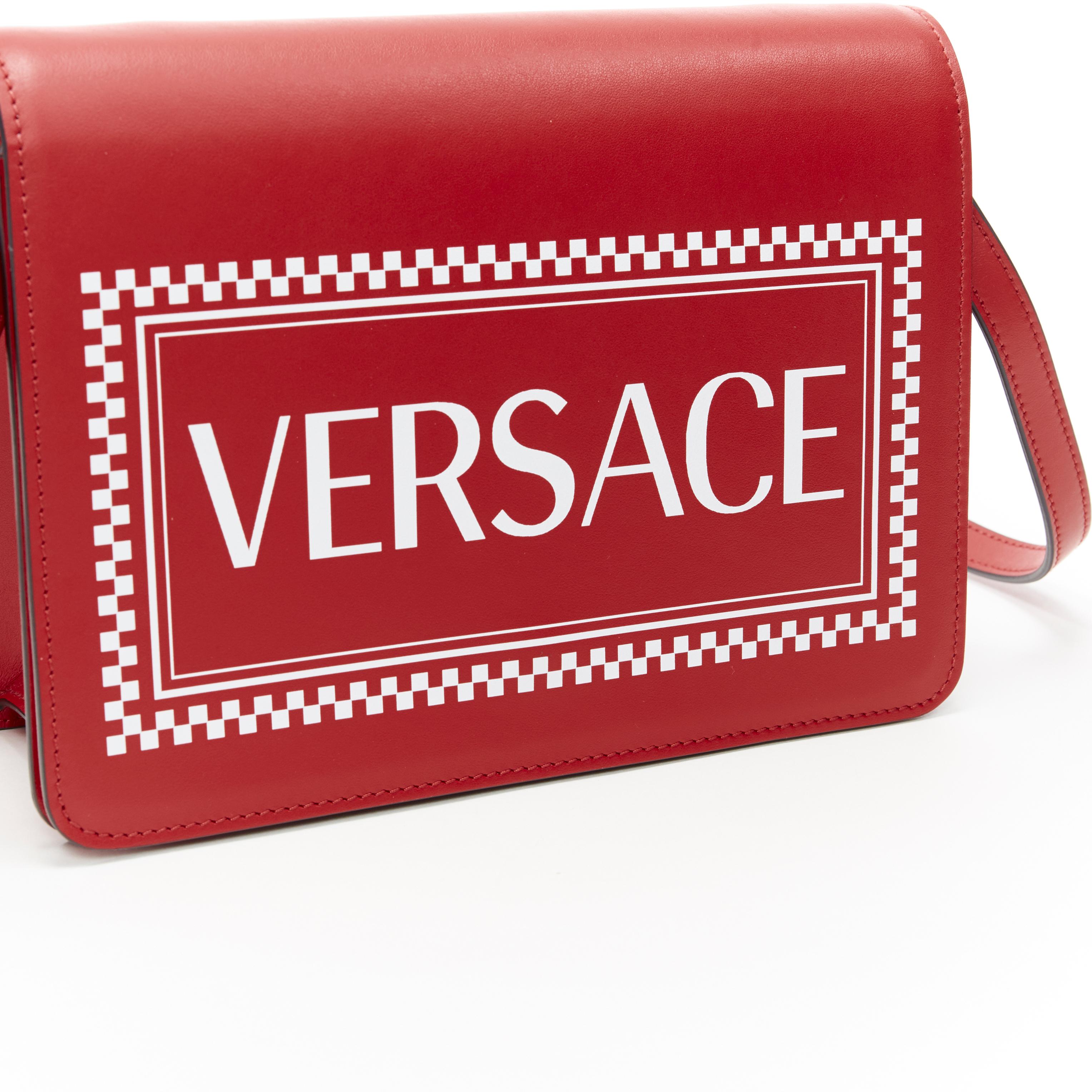 Women's new VERSACE Vintage Logo 90's Box supreme flap front crossbody shoulder bag