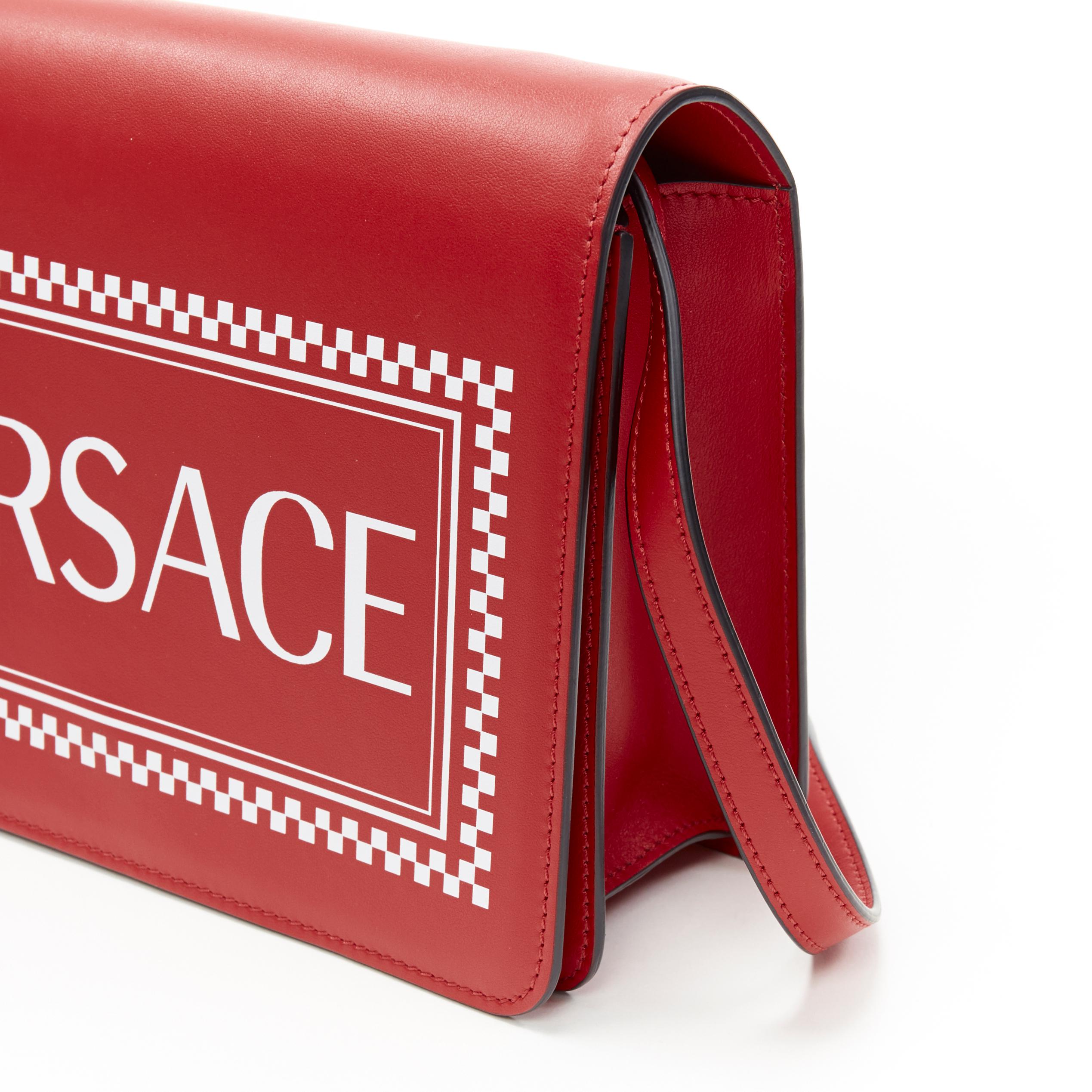 new VERSACE Vintage Logo 90's Box supreme flap front crossbody shoulder bag 1