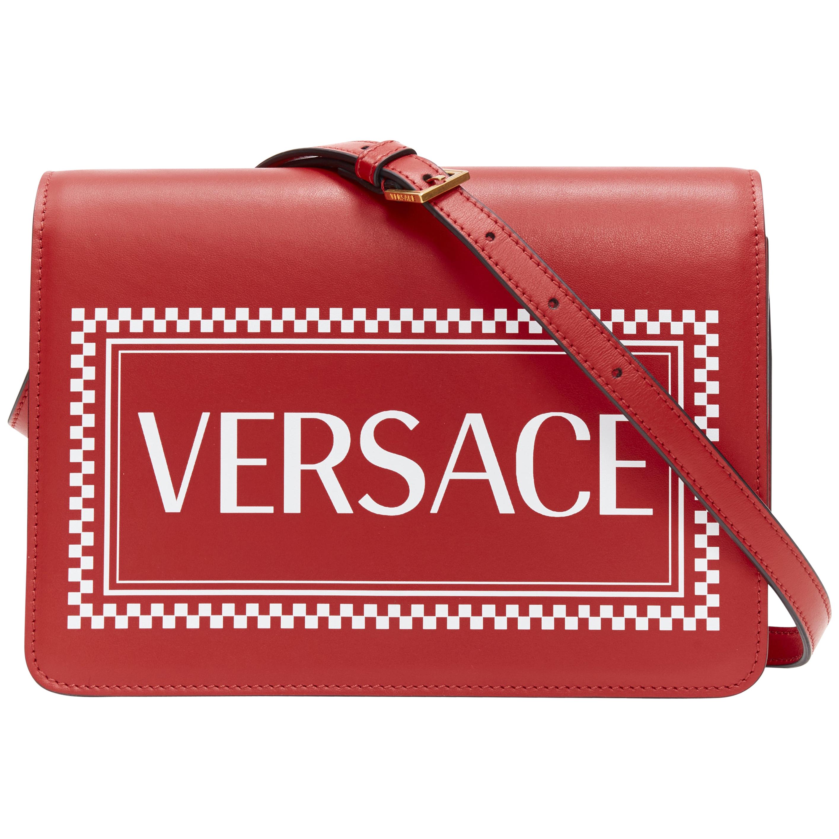 new VERSACE Vintage Logo 90's Box supreme flap front crossbody shoulder bag