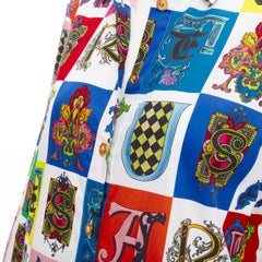 new VERSACE Virtus Alphabet cotton print gold Medusa button shirt IT42 M