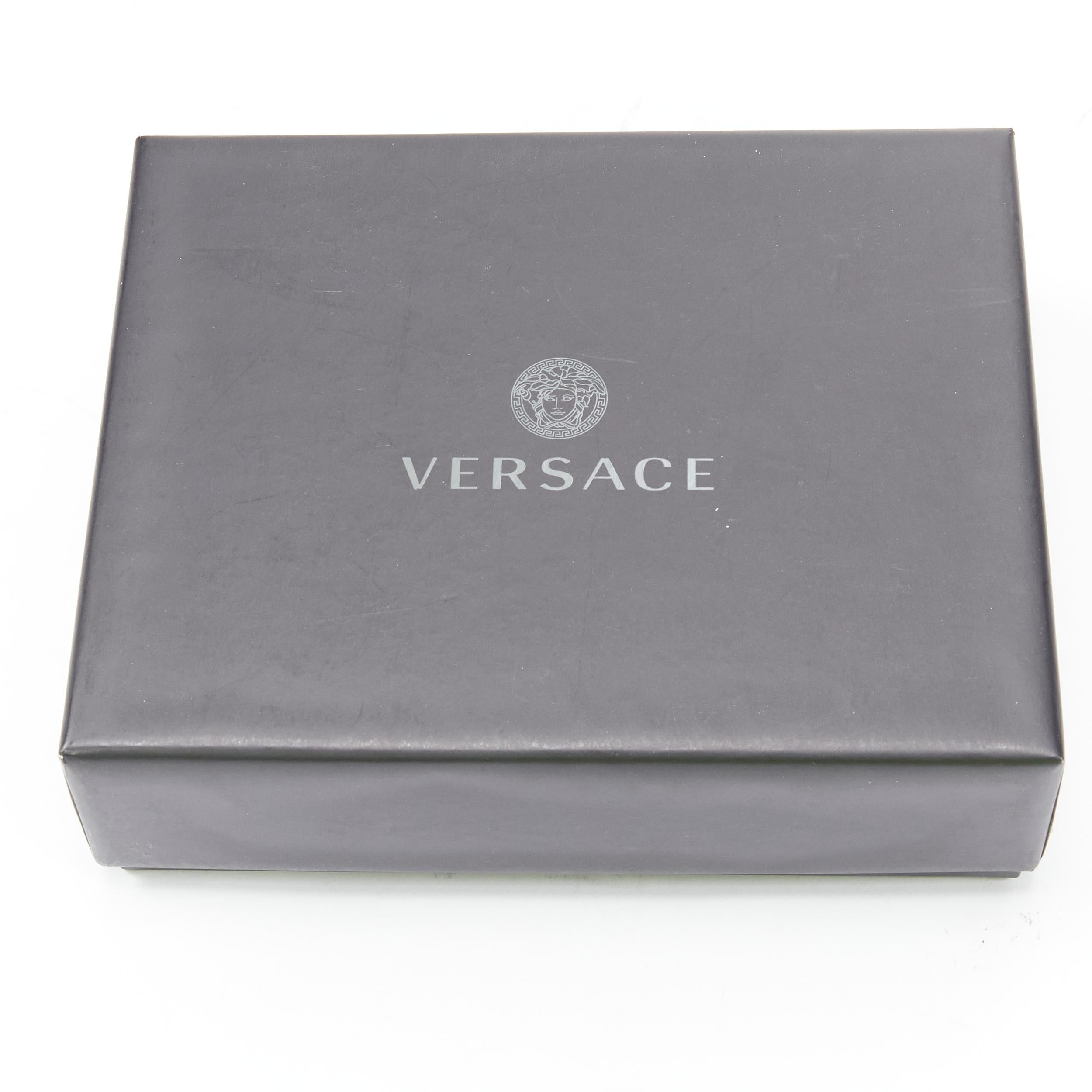 new VERSACE Virtus V pink leather zip bi fold cardholder short wallet 4