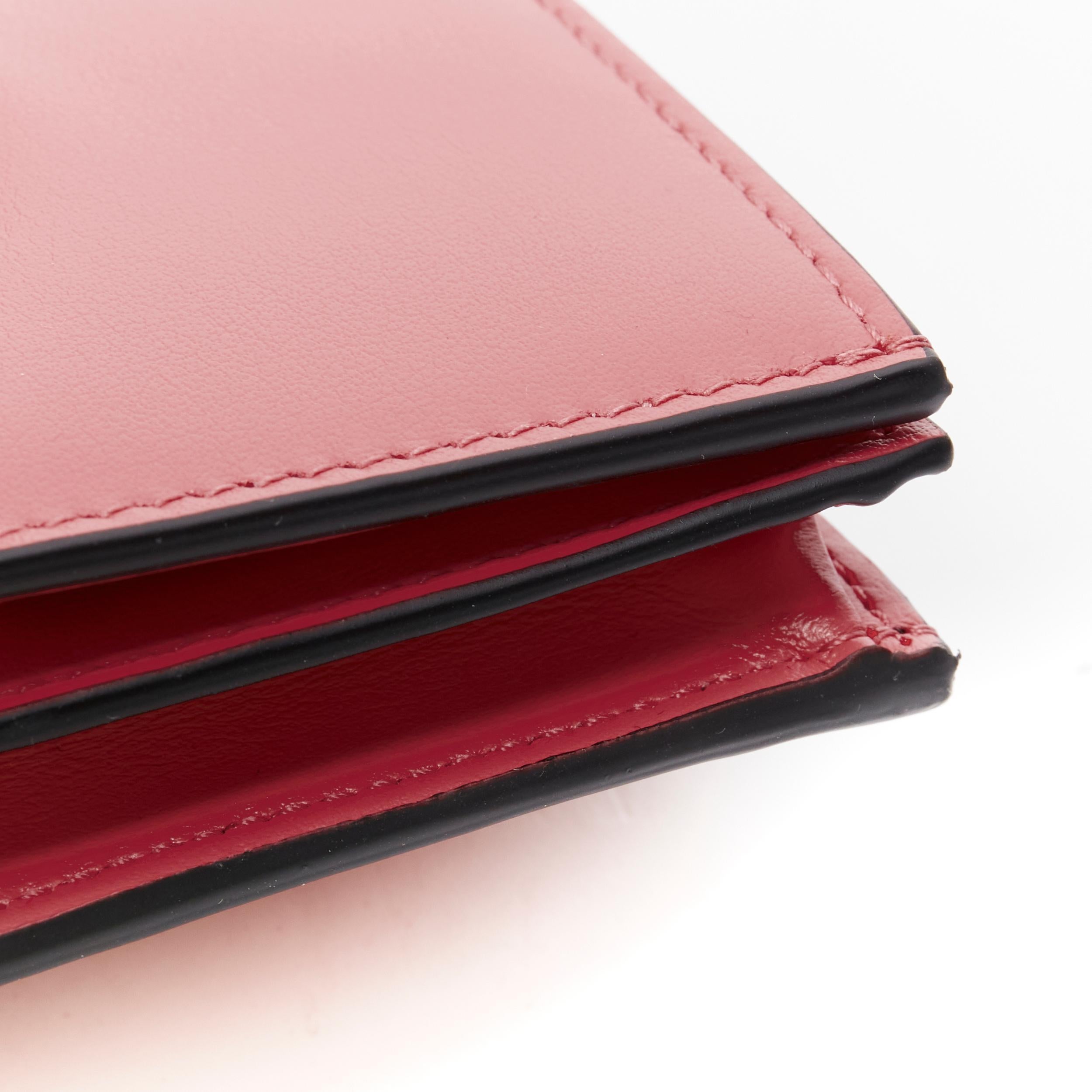new VERSACE Virtus V pink leather zip bi fold cardholder short wallet 2