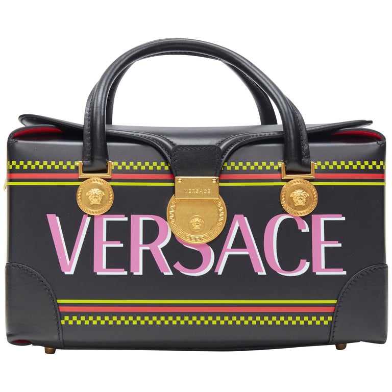 new VERSACE Vitello 90's Vintage Logo Medusa coin top handle structured box  bag at 1stDibs | versace box bag