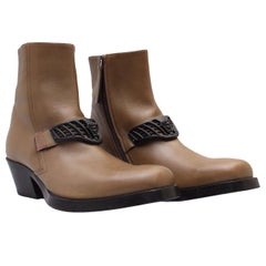 Nouveau Versace Western Cowboy Bottes en cuir pour hommes Taille 44 - 11