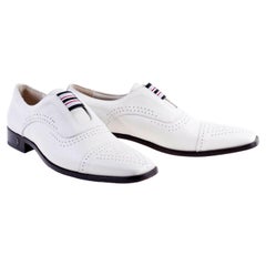 New VERSACE WHITE LEATHER LOAFER SHOES for MEN