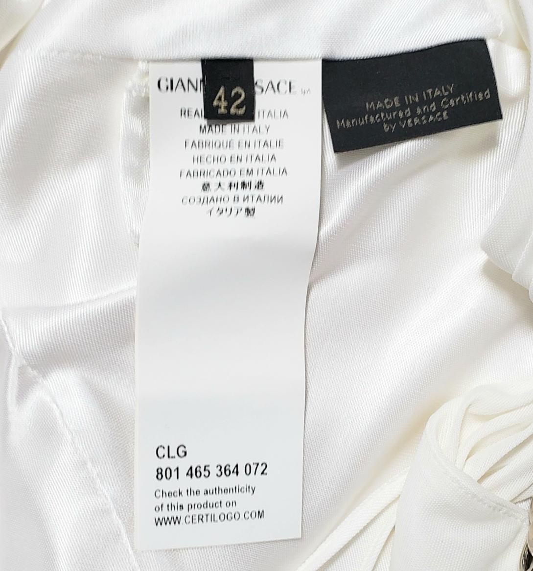 New VERSACE WHITE MEDUSA CHAIN DRESS 42 - 6 For Sale 7