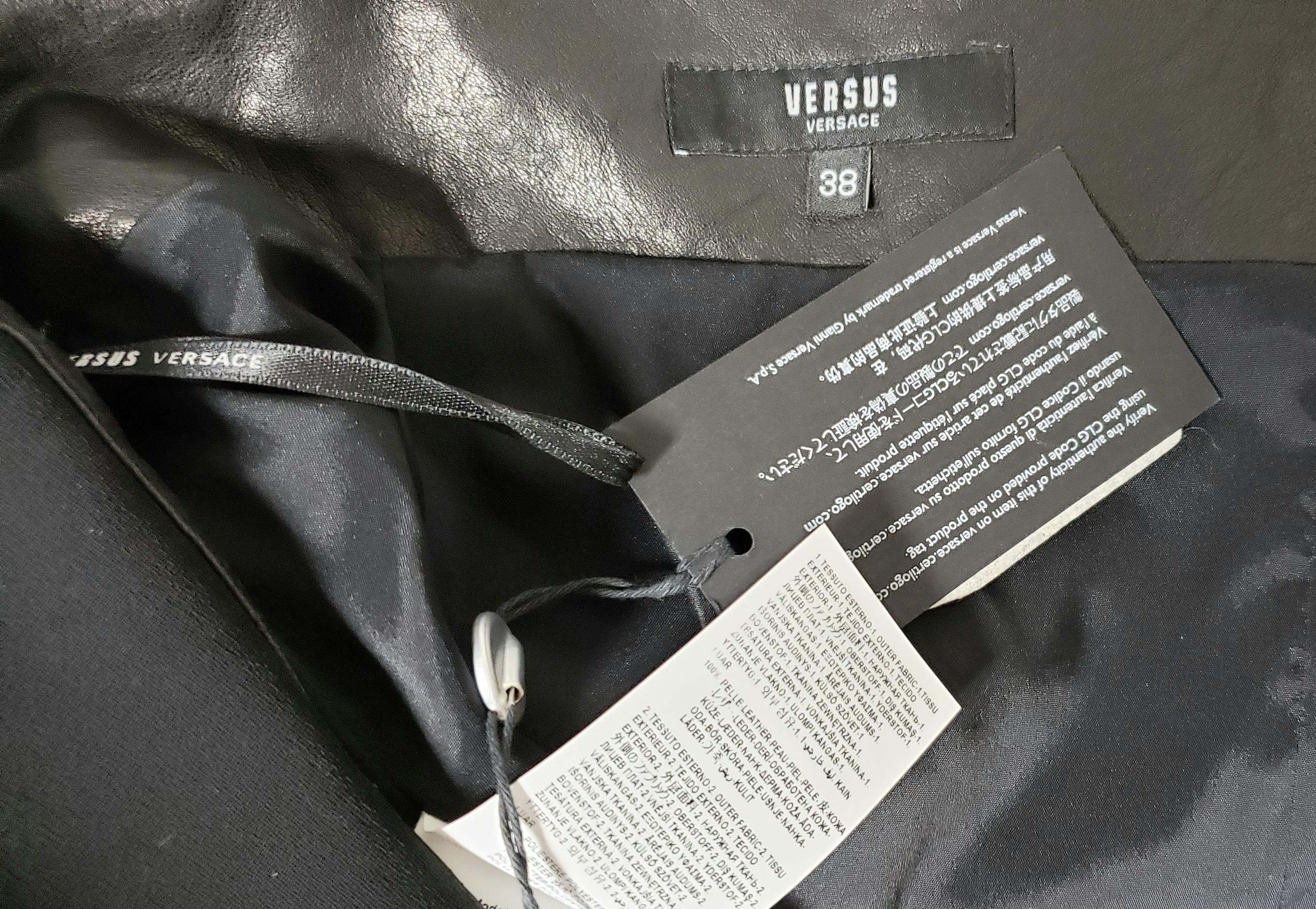 NEW VERSUS VERSACE + ANTHONY VACCARELLO EMBELLISHED LEATHER Dress 38 - 2 For Sale 6