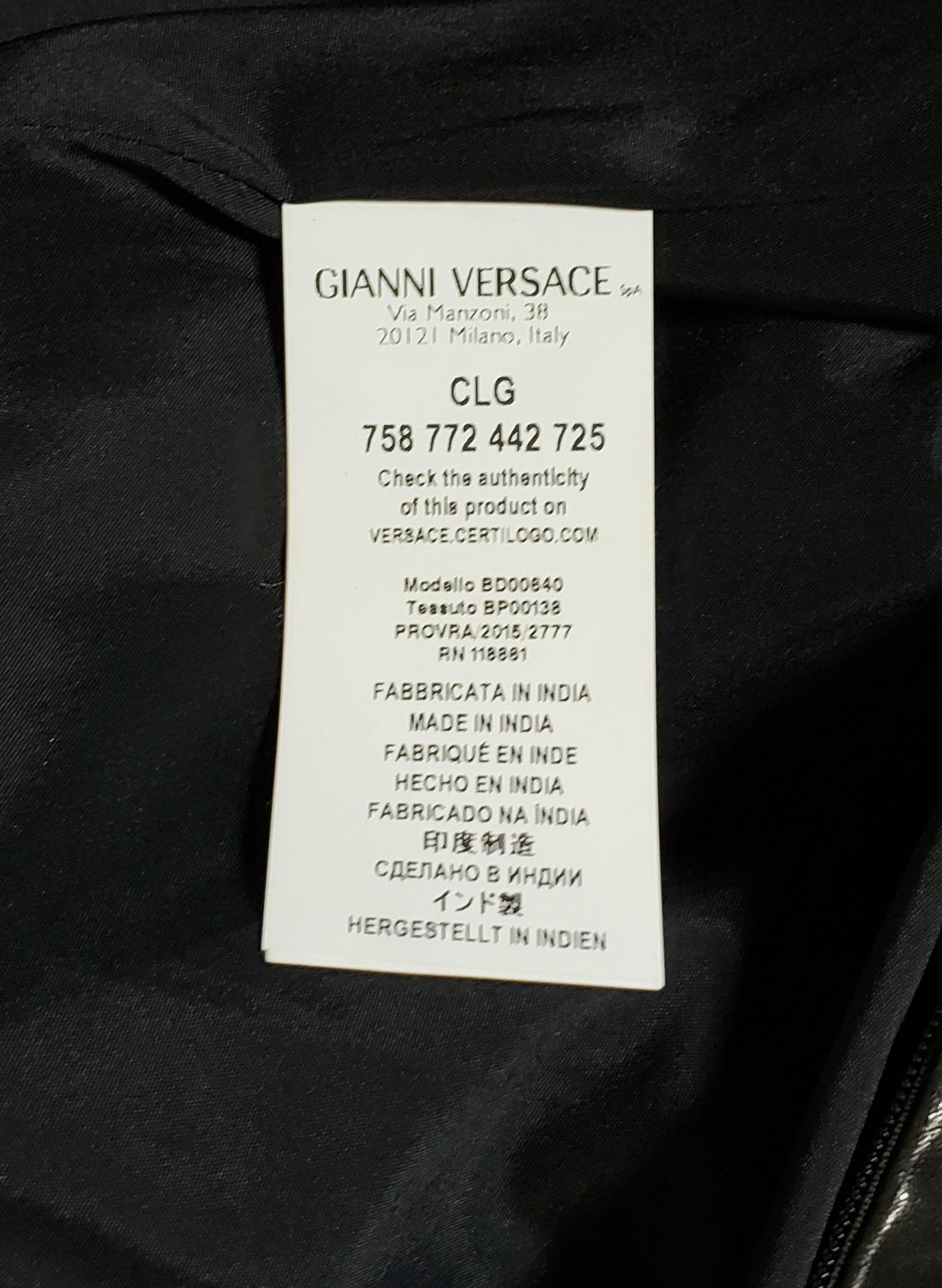 NEW VERSUS VERSACE + ANTHONY VACCARELLO EMBELLISHED LEATHER Dress 38 - 2 For Sale 7