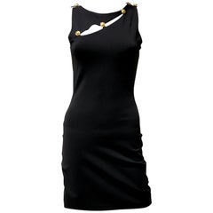 Nuevo VERSUS VERSACE CUT OUT VESTIDO NEGRO 42 - 6