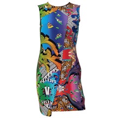 NEW VERSUS VERSACE FAUX WRAP PRINTED DRESS with PIN 38 - 4