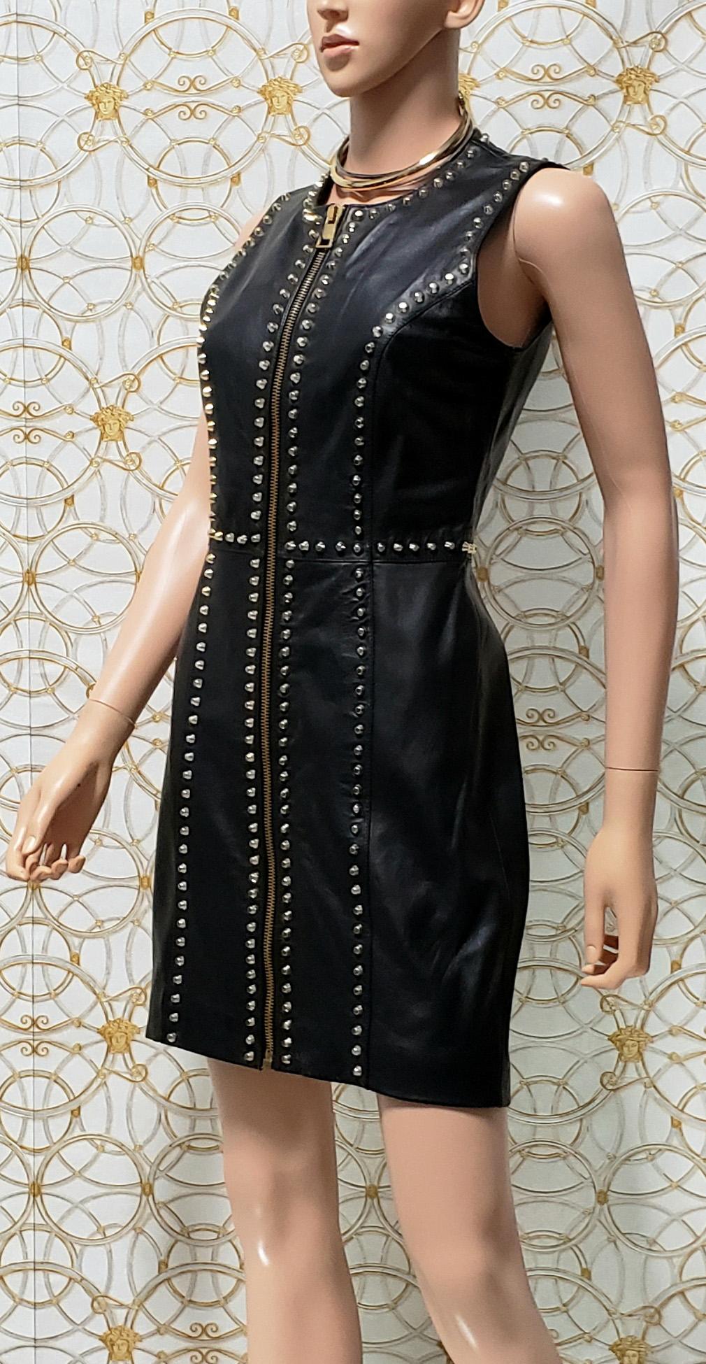 versace leather dress