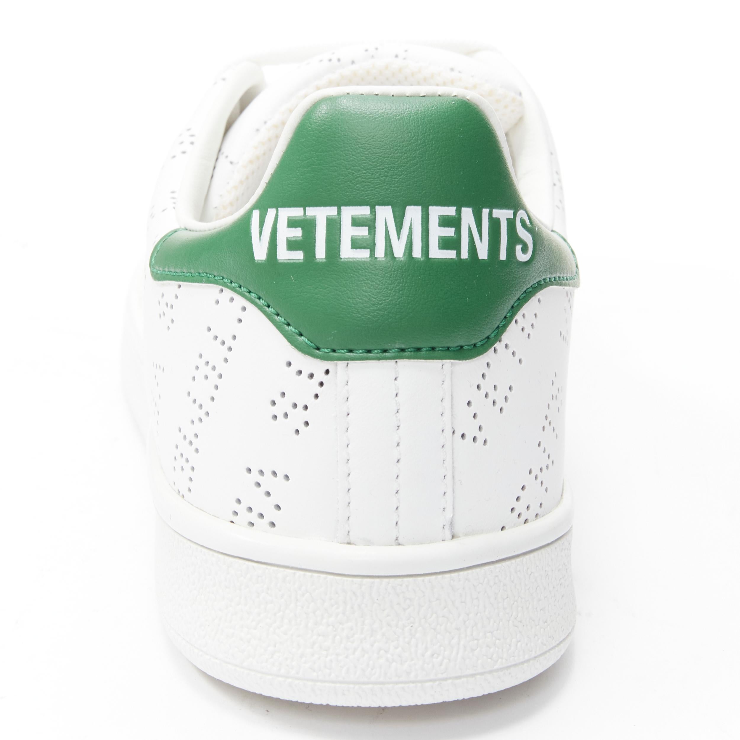 Gray new VETEMENTS 2018 Demna logo perforated Stan Smith low top sneaker EU38 For Sale