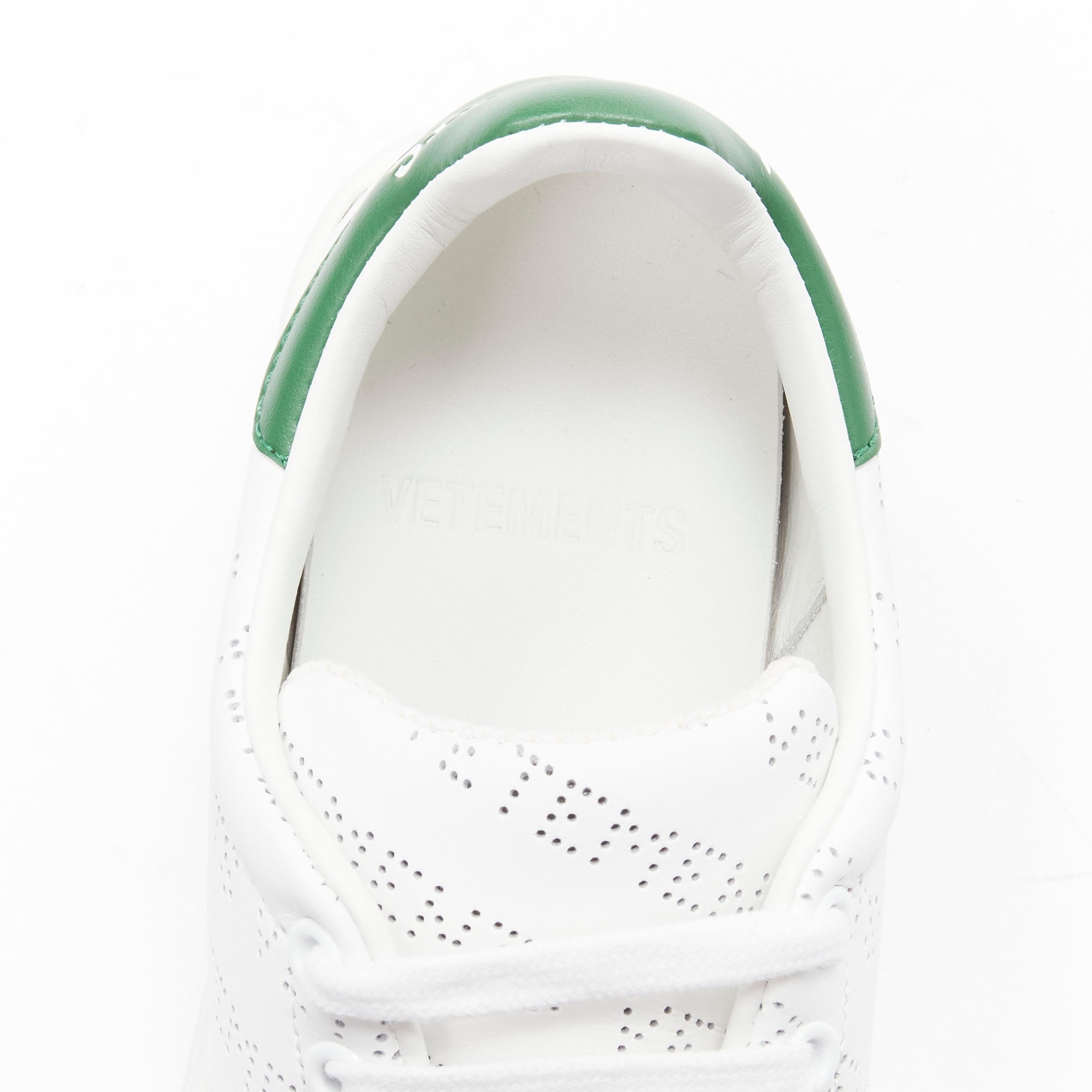 new VETEMENTS 2018 Demna logo perforated Stan Smith low top sneaker EU38 For Sale 2