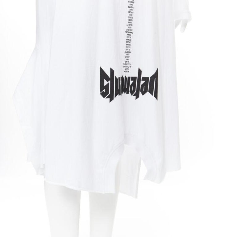 new VETEMENTS 2018 white deconstructed t-shirt layered casual hoodie dress  XS For Sale at 1stDibs