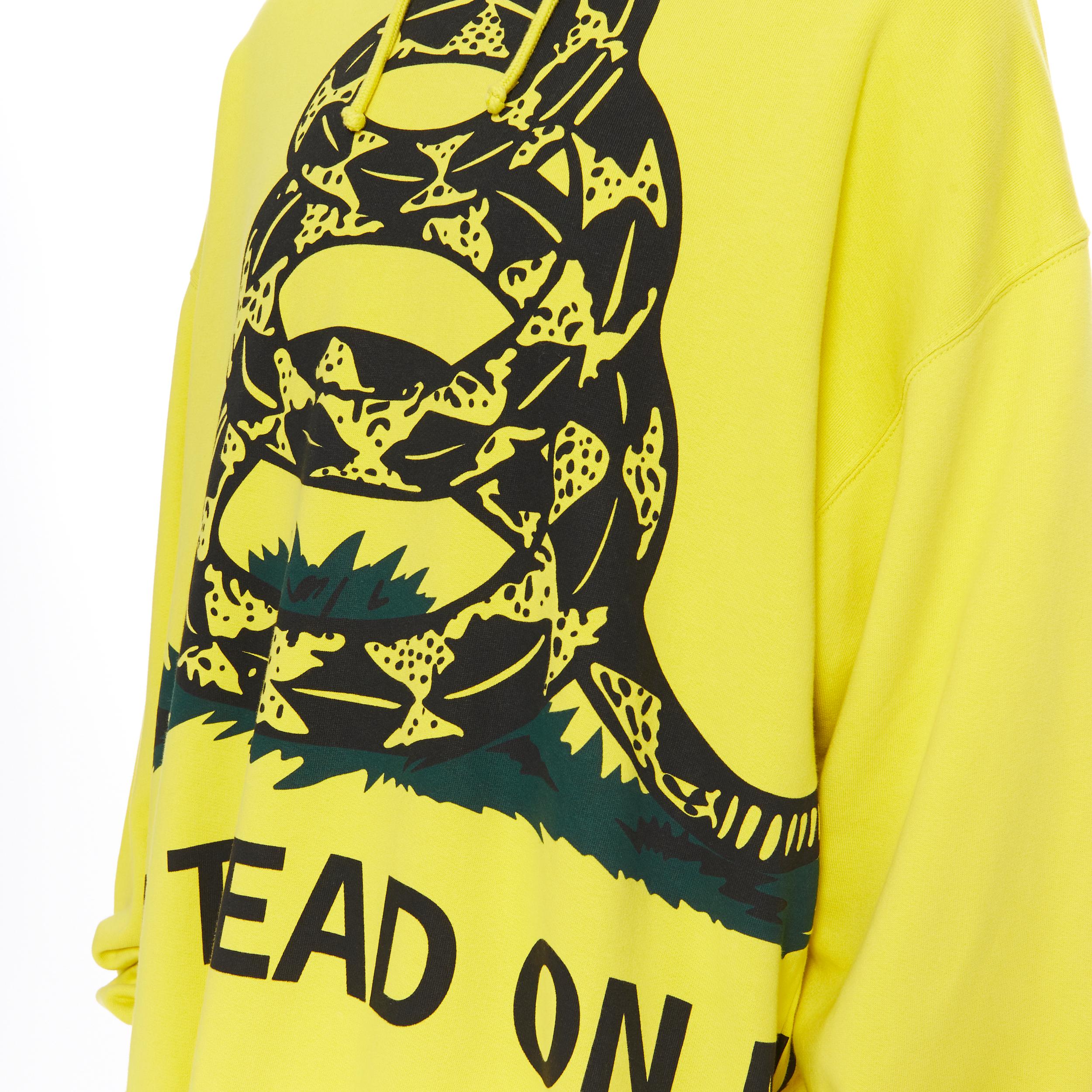 new VETEMENTS 2019 Don’t Tread On Me Snake cotton oversized hoodie sweats S rare 4