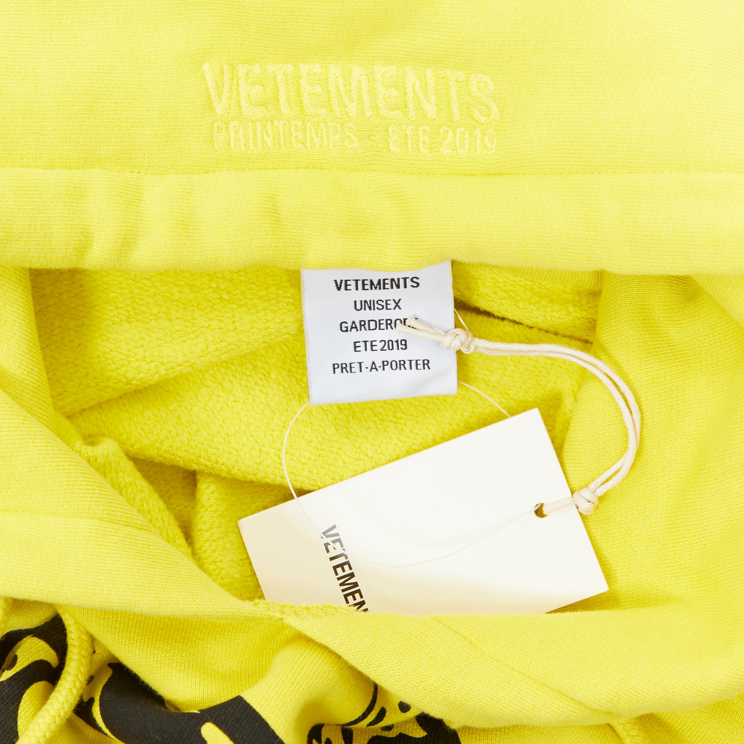 new VETEMENTS 2019 Don’t Tread On Me Snake cotton oversized hoodie sweats S rare 5